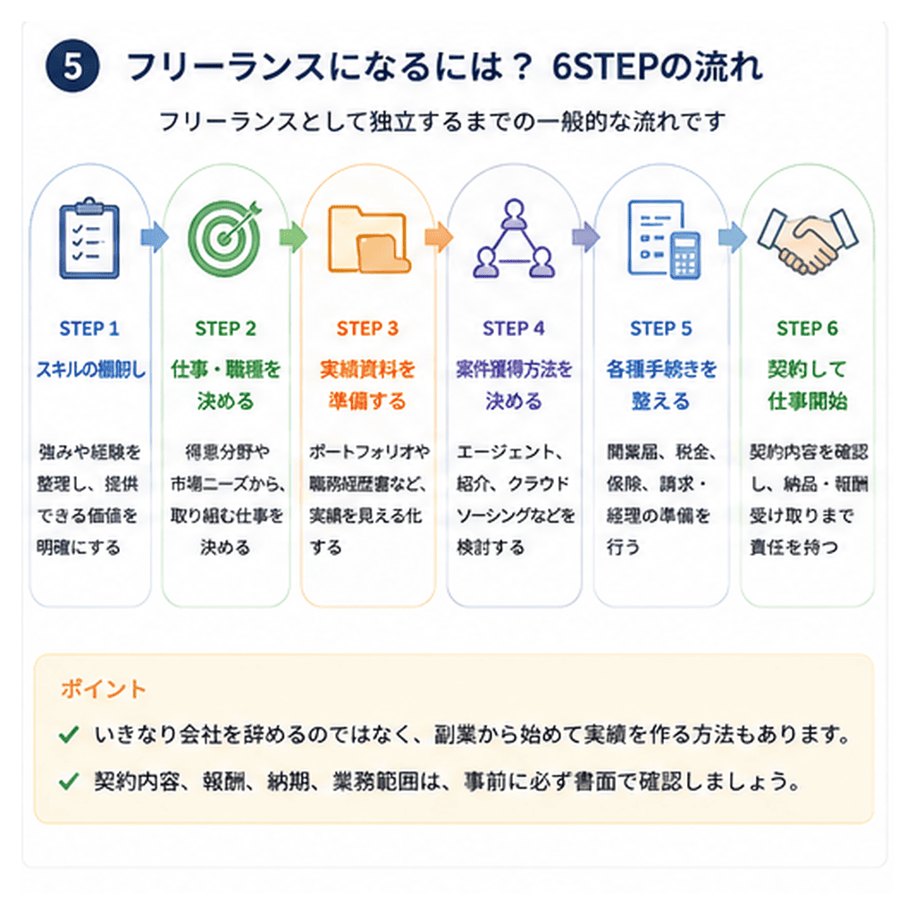 フリーランスになるには?始め方の手順